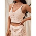 thumbnail image 3 of Women's Crochet Knit Swimsuit Bathing Suits Cover up Vest Top Hollow Out Beachwear Crop Tank Tops, 3 of 5