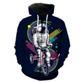 thumbnail image 1 of Sudadera con capucha y cremallera para hombre, diseño de astronauta de dibujos animados, estilo urbano, informal, de gran tamaño, con estampado 3D, unisex, de manga larga, estilo Harajuku, divertida,, 1 of 6