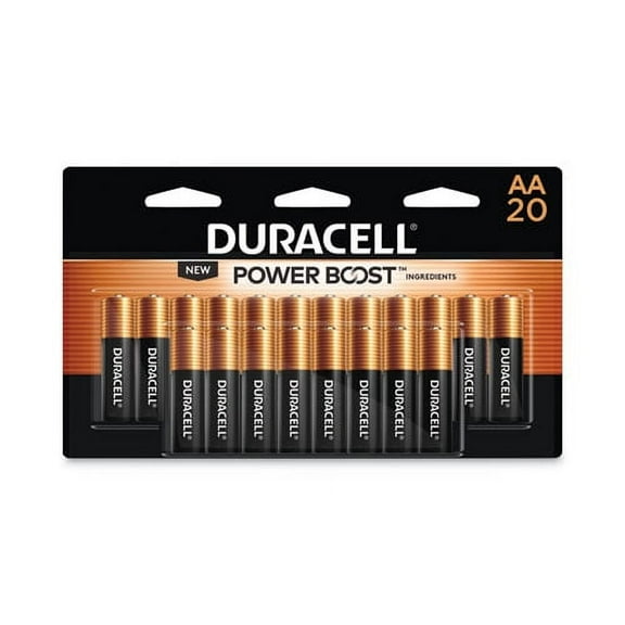 Duracell Coppertop AA Batteries with Power Boost Ingredients, 20 Count Pack Double A Battery with Long-lasting Power, Alkaline AA Battery for Household and Office Devices