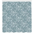 thumbnail image 3 of Ambesonne Sea Shells Shower Curtain, Doodle Style Pattern, 69"Wx70"L, Blue Grey White, 3 of 3