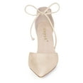 thumbnail image 2 of BLISSFUL STEP Women's Ankle Tie Block Heel Pointed Toe Dress Pumps, 2 of 7