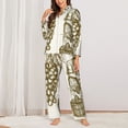 thumbnail image 2 of Salouo Workers Cutting Grapes From Vineyard Pattern Women's Pajamas Set Long Sleeve Button Down Sleepwear Soft Pj Lounge Sets for women 2 Piece Pjs Set with Long Pants-X-Large, 2 of 7