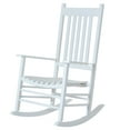 thumbnail image 4 of REKHH Outdoor Rocking Chair, Patio Rocking Chair with Smooth Curves, High Density Wooden Rockers for Lawn Garden Porch, Supports Up to 350lbs, White, 4 of 12