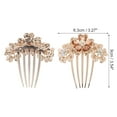 thumbnail image 2 of 1 Pc Women Three Flowers Hair Insert Comb for Straight Thick Wavy Hair Champagne Alloy Rhinestone, 2 of 3