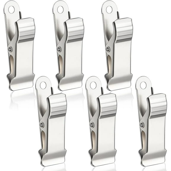 LQQBOX Metal Mini Clamps Mini Spring Clamp Crocodile Alligator Clips Silver Alligator Clips Wide for Work, Smooth Jaw (Silver,6 Pcs)