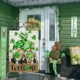 thumbnail image 5 of Welcome St. Patricks Day Gnome House Flag Double Sided, Lucky Shamrock Clover Polka Dot Decorative Garden Yard Outdoor Large Decor, Horseshoe Irish Rustic Burlap Home Outside Decoration 28x40, 5 of 6