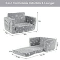 thumbnail image 2 of Ktaxon Convertible Sofa for Little Ones, 2-in-1 Toddler Couch with Side Pockets, Flannel Foldable Nap Lounge for Playroom or Bedroom Light Gray, 2 of 7