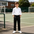 thumbnail image 7 of Lutiedan Boys Dress Pants Elastic Waist Uniform School Trousers Straight Leg Casual Baggy Pants with Pocket Sizes 5-15, 7 of 7