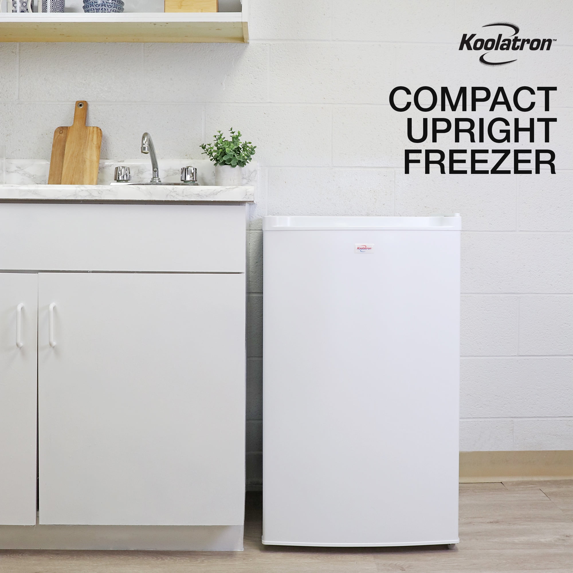 Koolatron Upright Freezer 3.1 cu ft, Mini Freezer 88 Litre, White