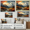thumbnail image 4 of Designart "Yellow Teal Mountains Majestic Peaks composition III" Landscapes Floater Framed Wall Art Living Room, 4 of 7