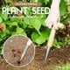 thumbnail image 1 of Plantador de acero inoxidable con mango de madera, herramienta manual para jardinería, plantador de semillas para plantar., 1 of 5
