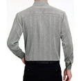 thumbnail image 3 of Jinhomg Dress Shirts for Men Lightweight Comfy Cotton Linen Summer Tops Dressy Casual Striped Print Button Down Business Work Shirt 90 Percent off Clearance Sale White XL, 3 of 9