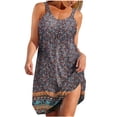 thumbnail image 2 of Ovzne Robes d'Été pour Femmes 2025 Robe pour Femme Robe de Printemps et d'Été pour Femmes Vacances Bouton Col en V Robe à Bretelles Robe de Printemps Imprimée Liquidation, 2 of 7