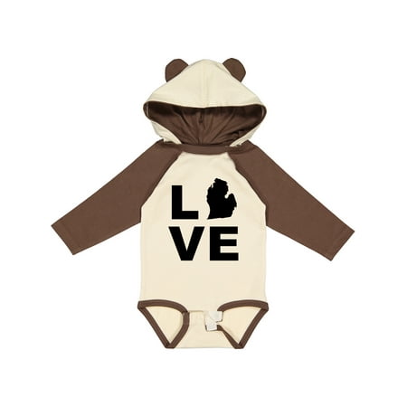 

Inktastic Love Michigan Gift Baby Boy or Baby Girl Long Sleeve Bodysuit