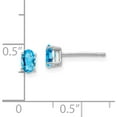 thumbnail image 4 of 14K White Gold 5X3mm Oval Blue Topaz Earrings (6 X 3) Made In United States xe85wbt, 4 of 5