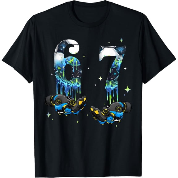 Cool 67 Six Seven Meme Soccer Football Drip Boys Kids Youth T-Shirt- American fashion hot selling casual retro high quality 100% cotton T-shirt 1 piece