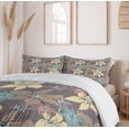 thumbnail image 6 of Ambesonne Flowers Duvet Cover Sets, Blossoms in Autumn Colors, 2-King, Pale Teal Beige, 6 of 7