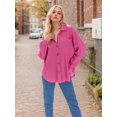 thumbnail image 2 of Weardear Womens Waffle Knit Shacket Jacket Casual Long Sleeve Button Down Shirts Dressy Blouses Tops, 2 of 5