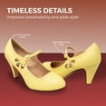 thumbnail image 3 of Chase & Chloe Mary Jane Shoes Women Oxford Pumps - Cute Low Kitten High Heels - Retro Vintage Shoes for Women 1950s Mary Janes Round Toe Shoe with Ankle Strap - Women Dress Shoes, 3 of 6