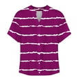 thumbnail image 4 of Cmfcve Women's Summer T-Shirt Striped Button Gauze Shirts Short Sleeve V-Neck Tee Tops, 4 of 5