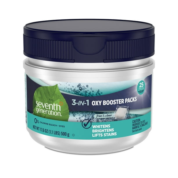Seventh Generation Laundry Stain Remover Packs Oxy Booster 25 count