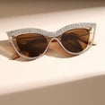thumbnail image 2 of 2026 European and American trendy stylish personalized handcrafted diamond-embellished cat-eye sunglasses, fashionable retro high-end sunglasses for women, 2 of 6