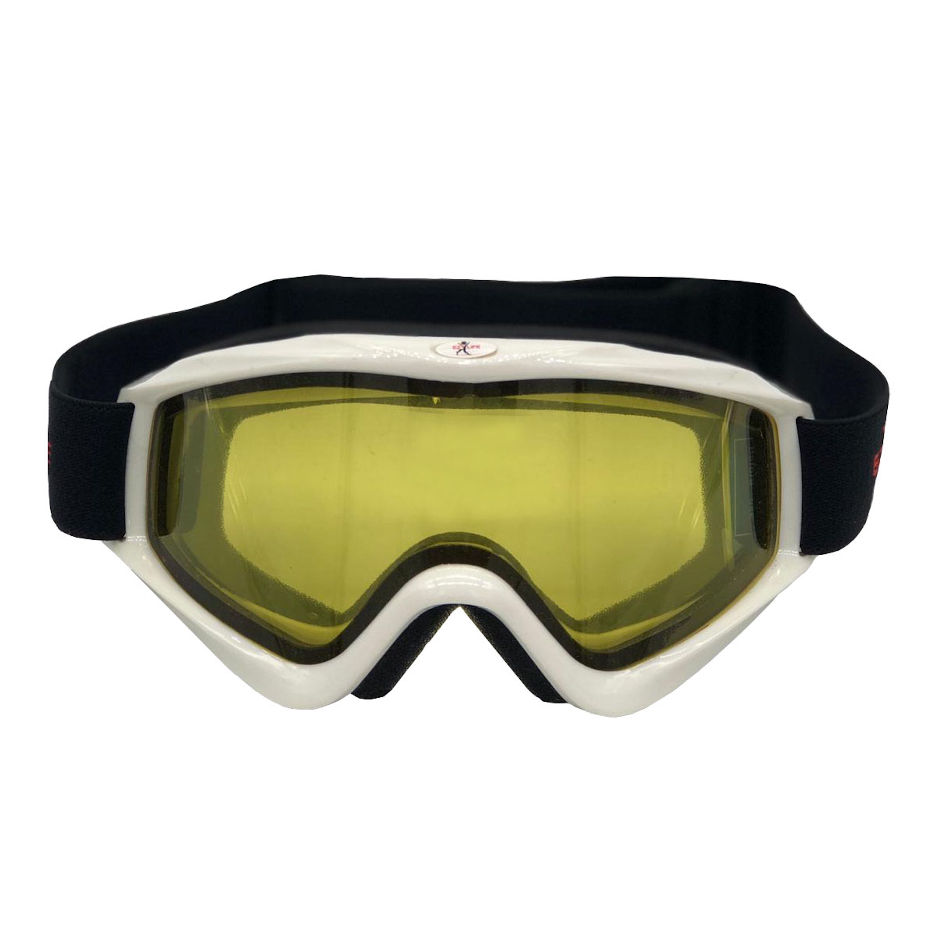 Yellow ski goggles