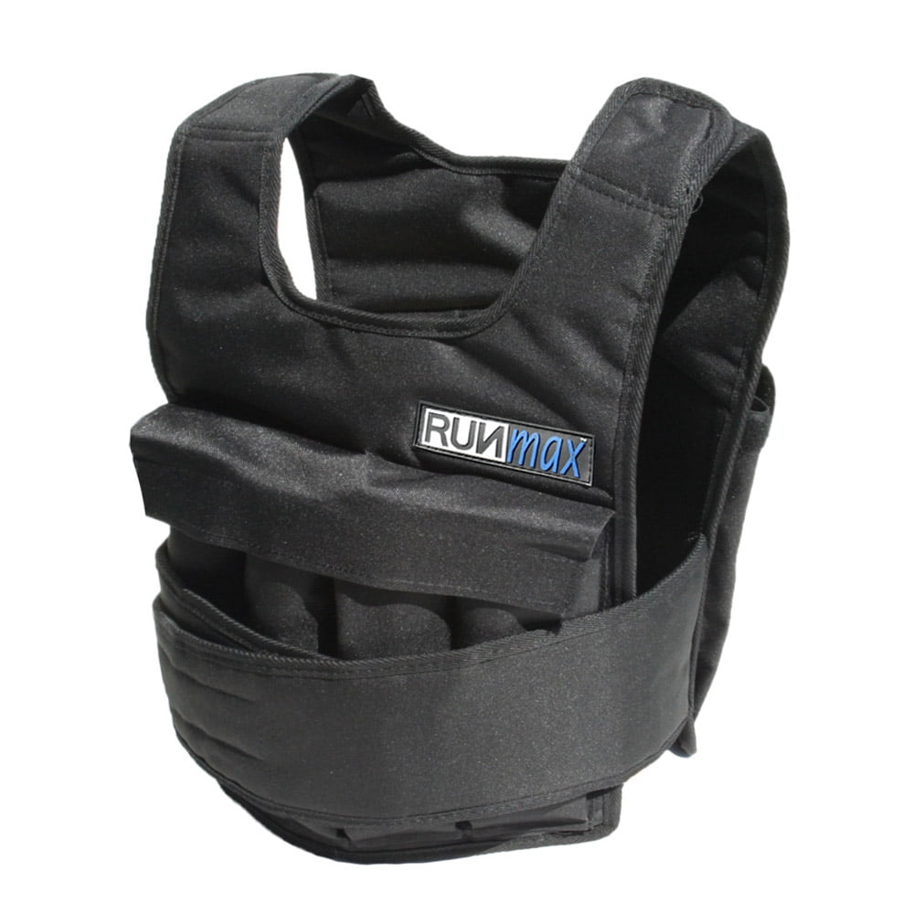 RUNmax Adjustable Weighted Vest with SHOULDER PADS 20lbs-140lbs Weight Options 