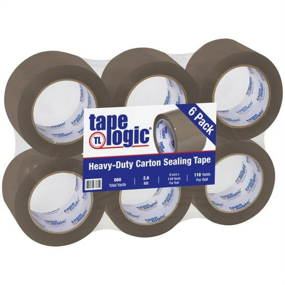 Tape Logic #291 Industrial Heavy Duty Packing Tape 3" x 110 yds. Tan 6/Carton (T9052291T6PK)