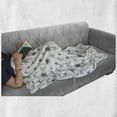 thumbnail image 5 of Floral Soft Flannel Fleece Throw Blanket, Pencil Drawn Inspired Print of Plants and Leaves on a Plain Back, Cozy Plush for Indoor and Outdoor Use, 70" x 90", Charcoal Grey White, by Ambesonne, 5 of 5