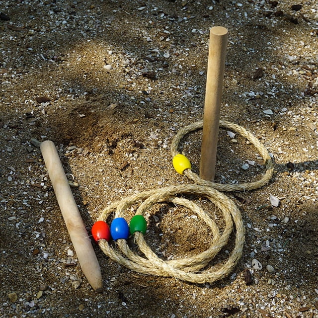 OUNONA 1 Set Hoop Game Rings with Wood for Interactive Playthings and Reaction Enhancement in Outdoor Games