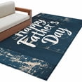 thumbnail image 2 of 3'x5' Area Rugs, Happy Father's Day Indoor Outdoor Area Rug for Living Room Bedroom, Dark Blue Shabby Wooden Grain Washable Bathroom Rugs Kitchen Floor Carpet Mats Home Decor Aesthetic, 2 of 8