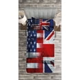 thumbnail image 3 of Ambesonne Union Jack Quilted Bedspread Set 2 Pcs, UK and USA Flags Design, Twin Size, Navy Blue White Red, 3 of 3