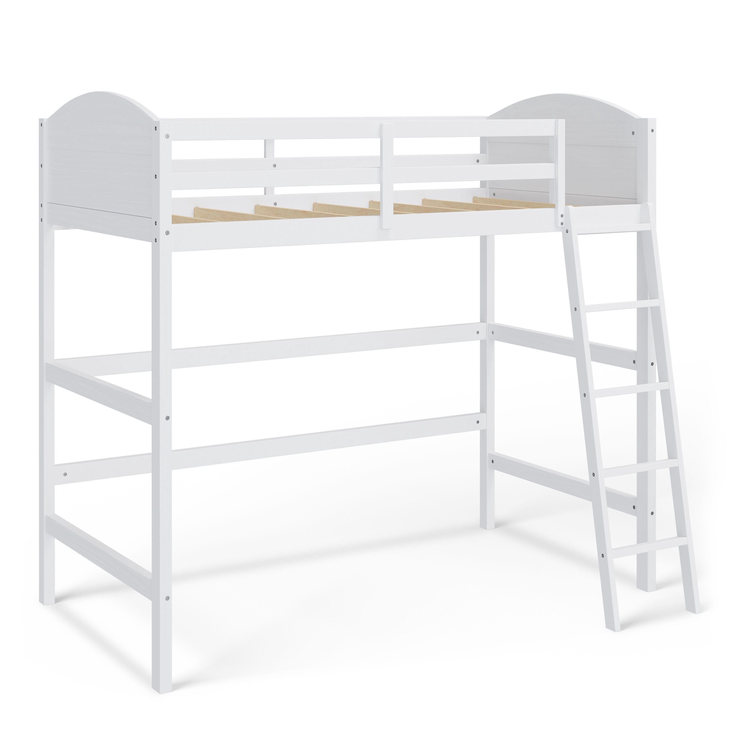 Mainstays Kids Twin Wood Loft Bed, White