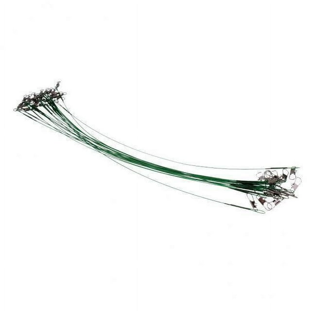 koolsoo 2X Fishing Trace Lures Steel Wire Leader Line Swivel 15cm
