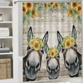 thumbnail image 5 of Rustic Farmhouse Donkey 4 Pcs Waterproof Shower Curtain Set,Vintage Western Saloon Cowboy Donkey Sunflower with Waterproof Toilet Cover Shower Mat Rugs, 5 of 8
