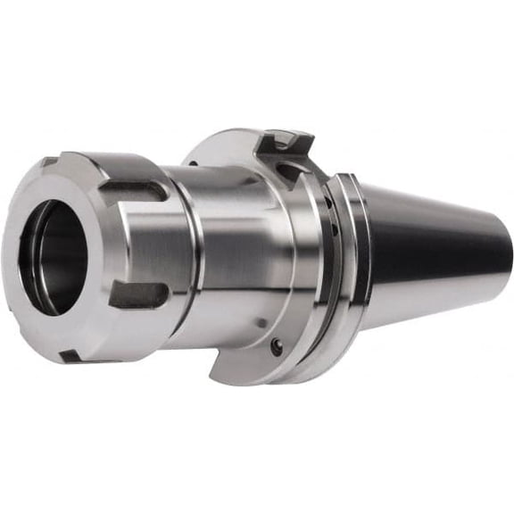 Accupro 2 to 20mm CAT50 Dual Contact Taper Shank ER32 Collet Chuck 6" Projection, 10" OAL, 0.005 mm TIR, 50.03mm Nose Diam, Through-Spindle & DIN Flange Coolant