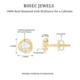thumbnail image 4 of Natural Diamond Stud Earrings for Women, Diamond Solitaire Earrings, April Birthstone Earrings, 10K Yellow Gold, 4 of 6