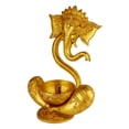 thumbnail image 2 of Brass World Ganesha Ganesh Diya Stand Incense Burner and Diya Jyoti Deepak Oil Lamp Diwali Gift Tealight Loban Holder Aarti Stand for Home Office Temple God Puja Gold Color 8.5 Inch, 2 of 5
