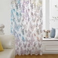 thumbnail image 5 of Colorful Butterflies Sheer Curtains 96" Long, Spring Modern Abstract Gradient Animals Light Filering Curtains, Privacy Drapes Simi Floor to Veiling Curtain for Living Room Large Window Treatment, 5 of 9