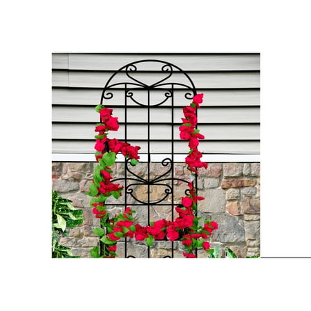 Misco Black Iron Wire Scroll Trellis, 72"