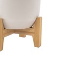 thumbnail image 5 of Mainstays 4IN White Ceramic Planter with Bamboo Stand, 5 of 9