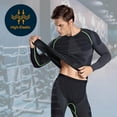 thumbnail image 4 of Fesfesfes Long Sleeve Shirt Men Tight Shirt Long Sleeve Quick Dry Cycling Shirt Gym Cloths Black Green Sale Clearance, 4 of 8