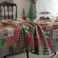 thumbnail image 2 of Christmas Jingle Bell Man Jacquard Tablecloth - Rectangular, Color Block Geometric, Festive Versatile Decor, 2 of 7