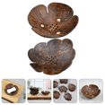 thumbnail image 3 of Tineasur Set of 2 Dark Brown Coconut Wood Bowls, Multipurpose Wooden Storage Dishes for Candy, Keys, Snacks, and Small Items, 3 of 6