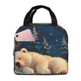 thumbnail image 1 of Vsdgher Starry Sky Sleep White Bear Print Lunch Bag, Lunch Box for Women Adult Men, Lunch Tote Insulated Cooler Lunch Container for Work/Office/Picnic/Travel, 1 of 8