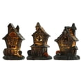 thumbnail image 3 of Halloween Decorations,Lighted Halloween Village Houses With Led Lights, Resin Spooky Town Happy Haunted House For Home And Party Table Desk Mantel,5 Inch, 3 of 5