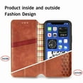thumbnail image 6 of Dteck for Apple iPhone 12 Pro / 12 Premium Leather Case, Shockproof Wallet Cover Magnetic Flip Case Cash & Card Slot PU Leather Phone Cover (Brown), 6 of 7