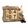 thumbnail image 3 of Wooden Block Daily Calendar, Bunny Month Date Display, DIY Desk Calendar Blocks for Restaurant Living Room Tabletop Hotel Ornament Bunny Men, 3 of 8
