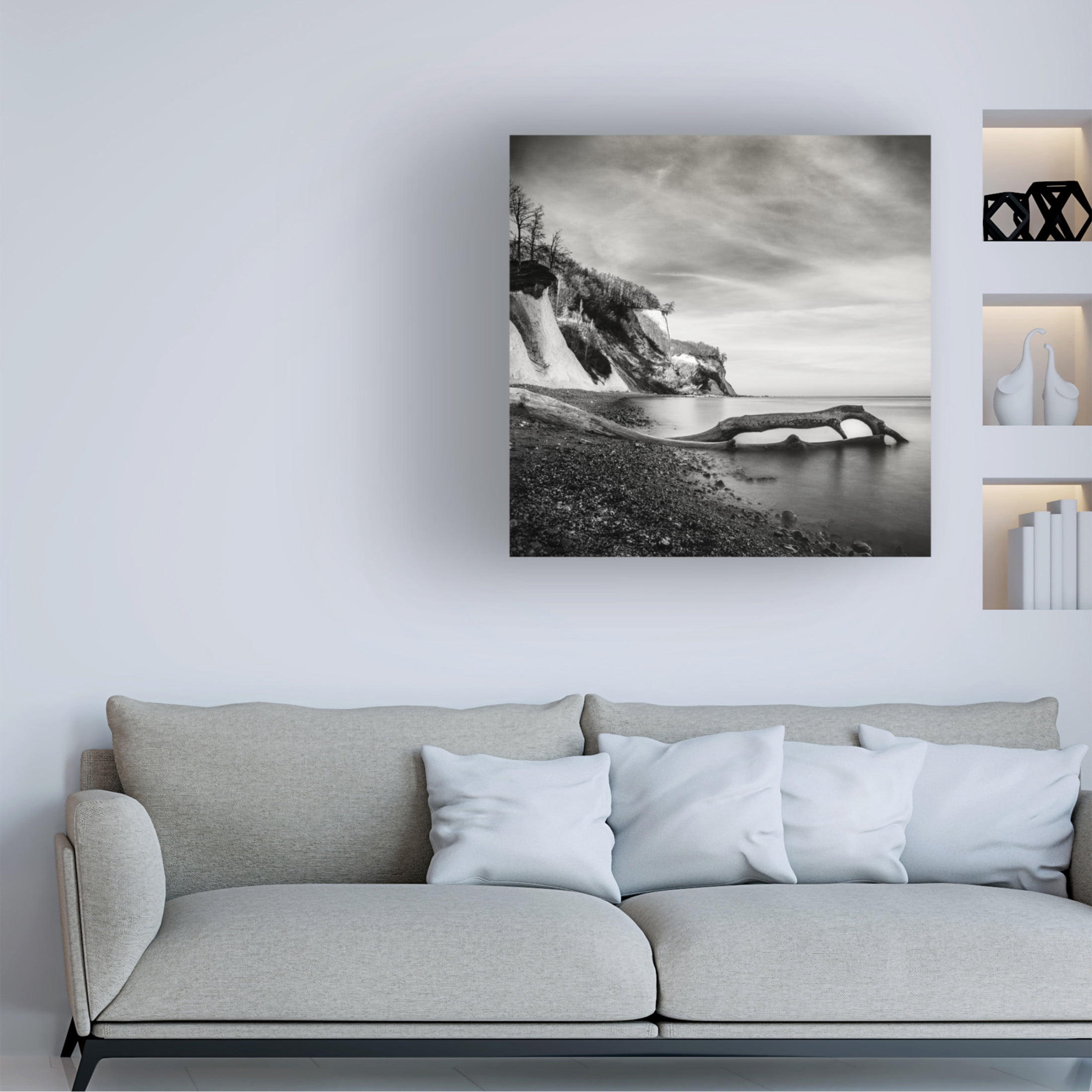 Canvas Wall Art - Mario Benz 'Chalk Cliffs On Ra&Frac14;Gen' Wall Art for Living Room, Bedroom, or Office Décor by Trademark Fine Art - 18 x 18 Inches